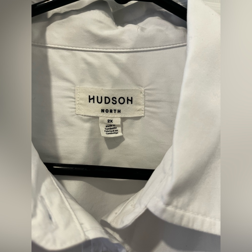 North Hudson Shirt Men's Size 2X Long Sleeve White Button Up Collared Cotton - Picture 2 of 10
